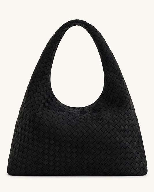 Iaura Faux Suede Woven Shoulder Bag