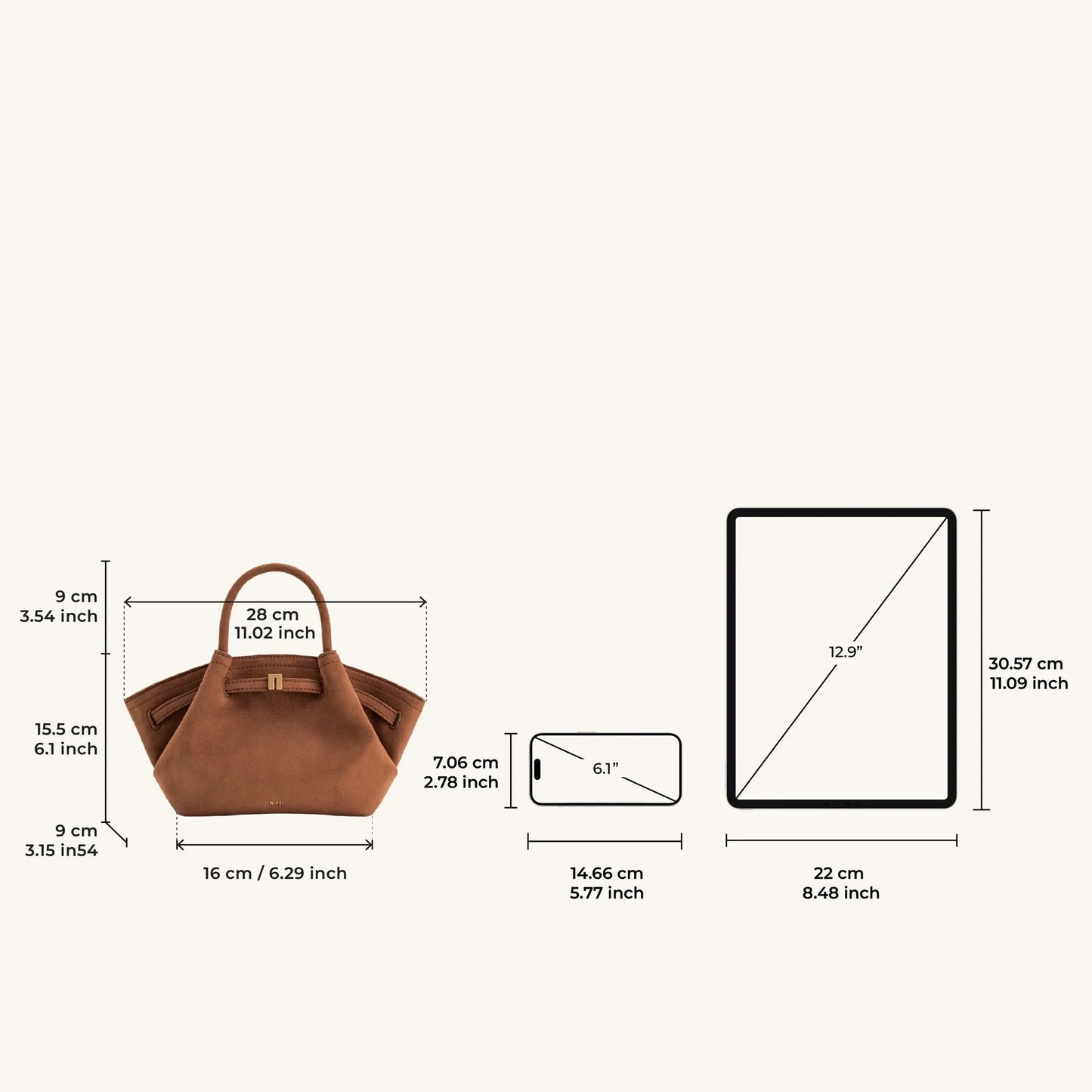 HANA MINI FAUX SUEDE TOTE BAG