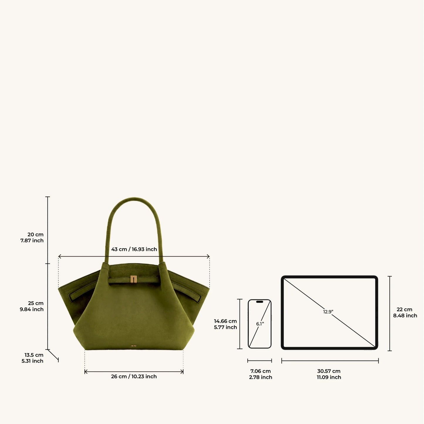 Hana Medium Faux Suede Tote Bag