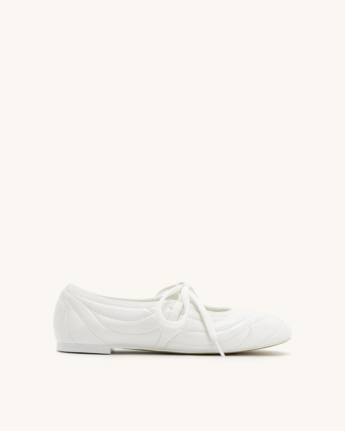 Erika Topstitching lace-up ballet Flats