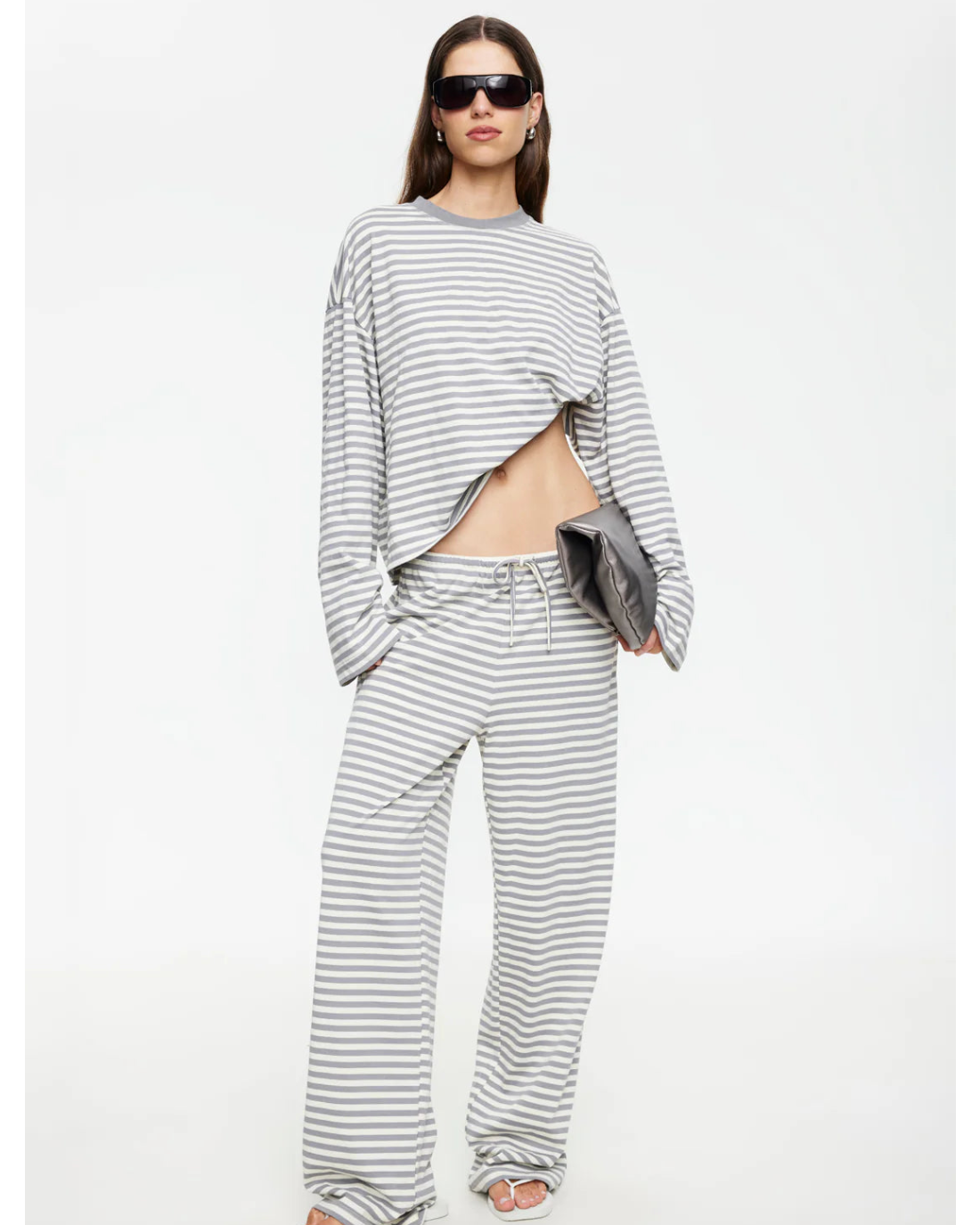 Bloom Long Sleeve - Ash Stripe