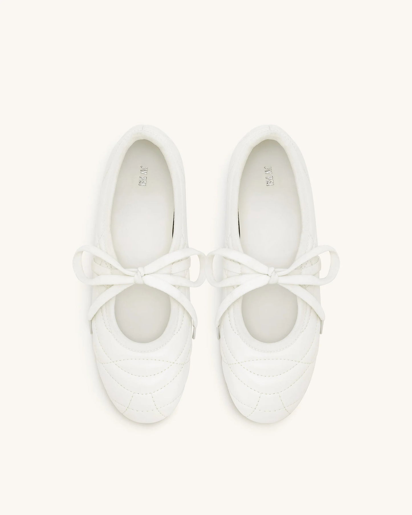 Erika Topstitching lace-up ballet Flats