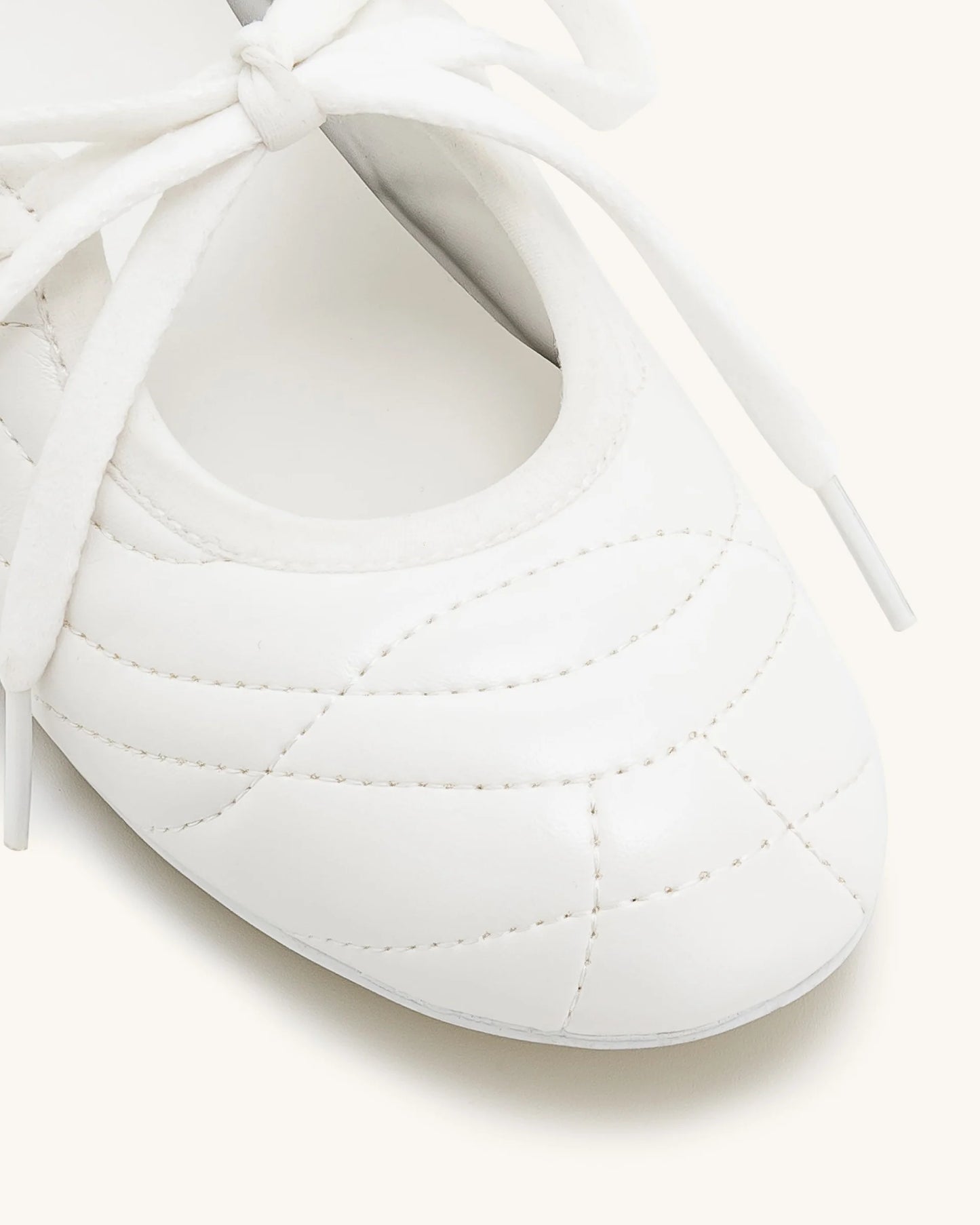 Erika Topstitching lace-up ballet Flats