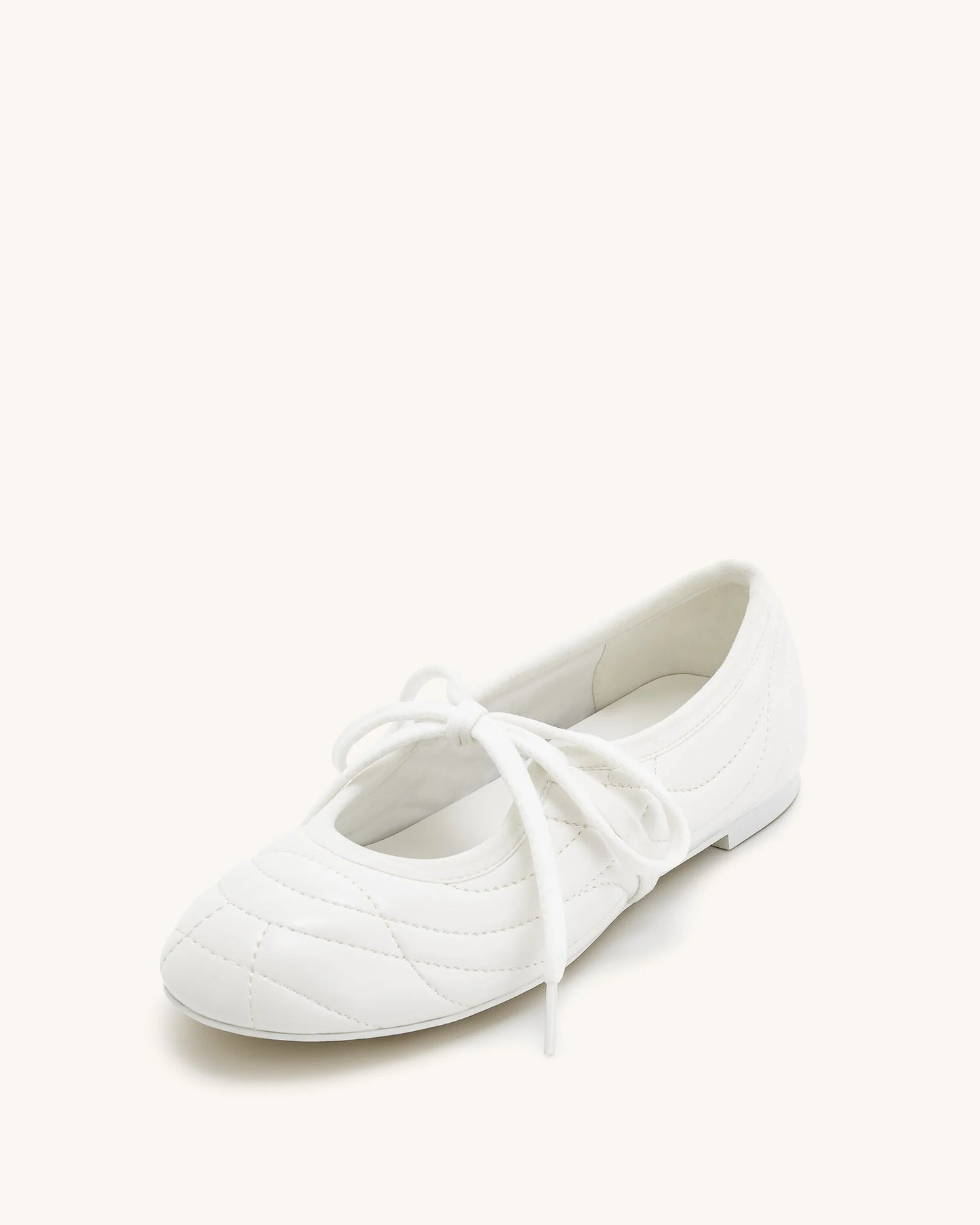 Erika Topstitching lace-up ballet Flats