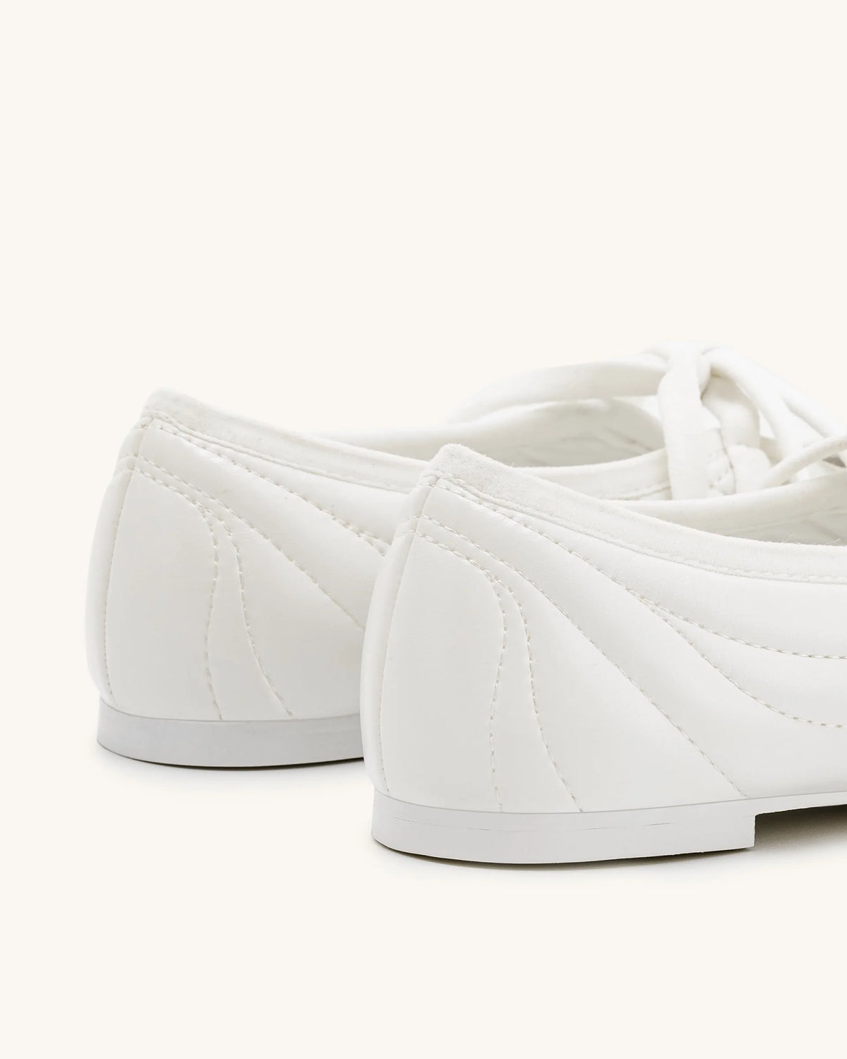 Erika Topstitching lace-up ballet Flats