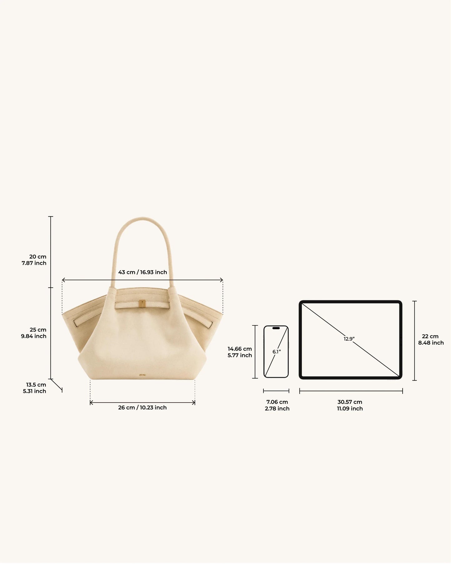 Hana Medium Faux Suede Tote Bag