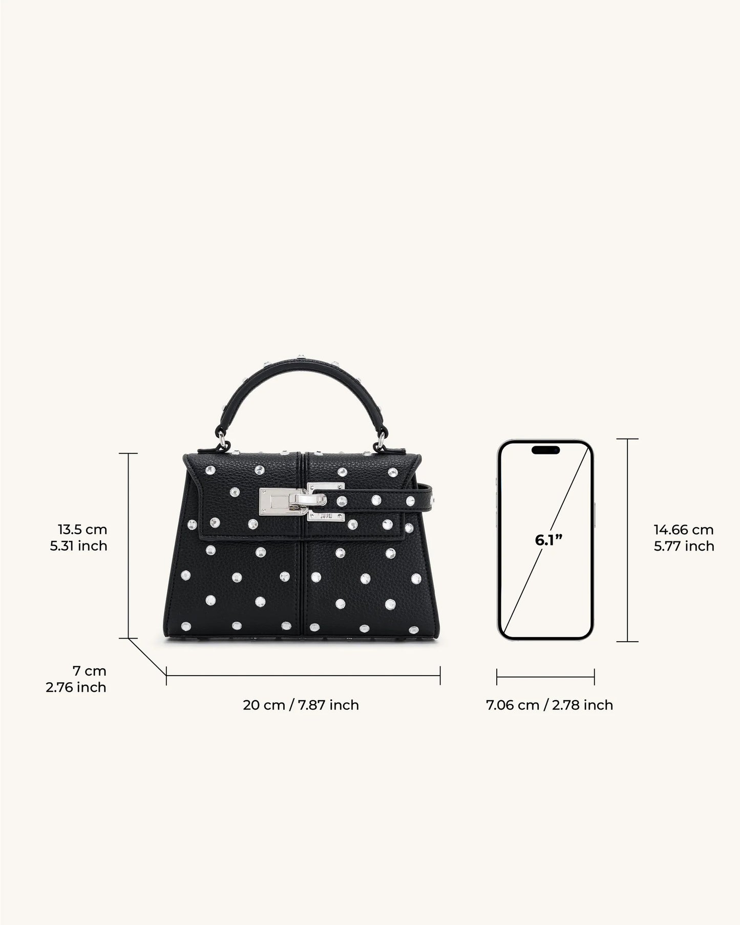 Elise Artificial Crystal Top Handle Bag