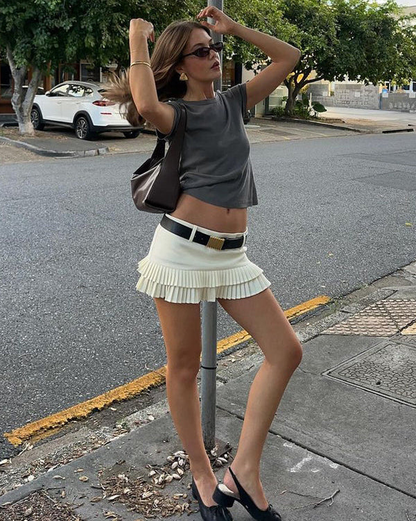 DOUBLE RUFFLE MINI SKORT