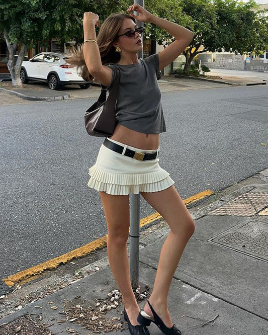 DOUBLE RUFFLE MINI SKORT